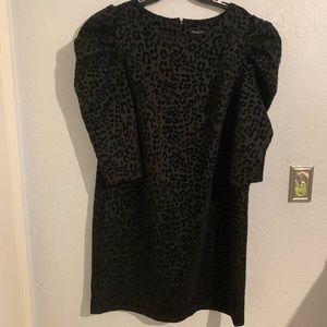 Plus size Black Dress with Cheetah Print